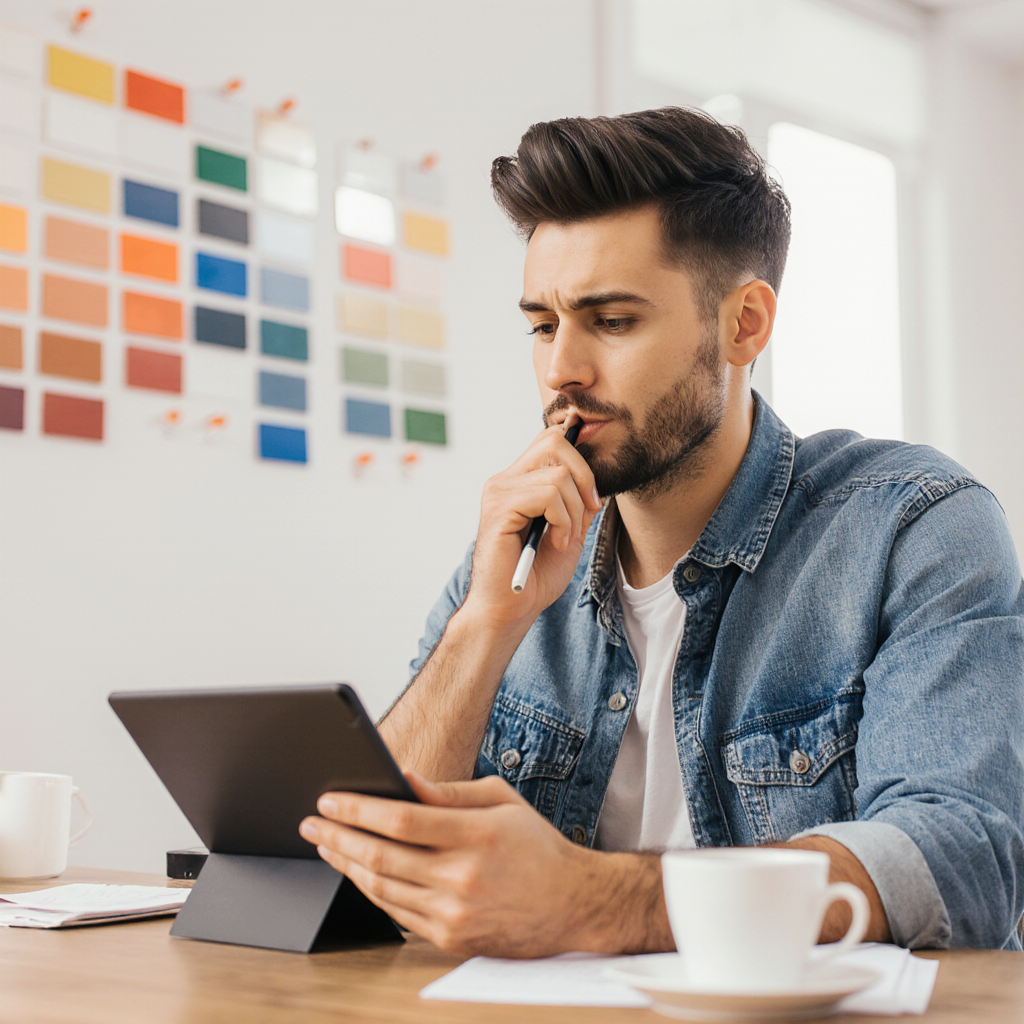 Pintor profissional trabalhando